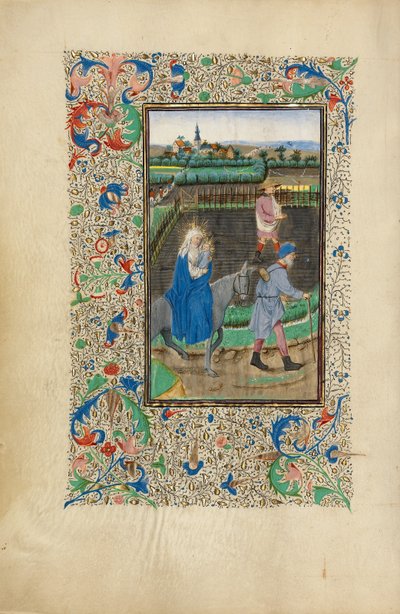 La fuga in Egitto da Master of the Llangattock Hours