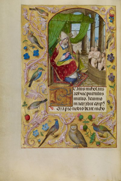 San Nicola che salva tre ragazzi da una vasca da bagno da Master of the Lübeck Bible