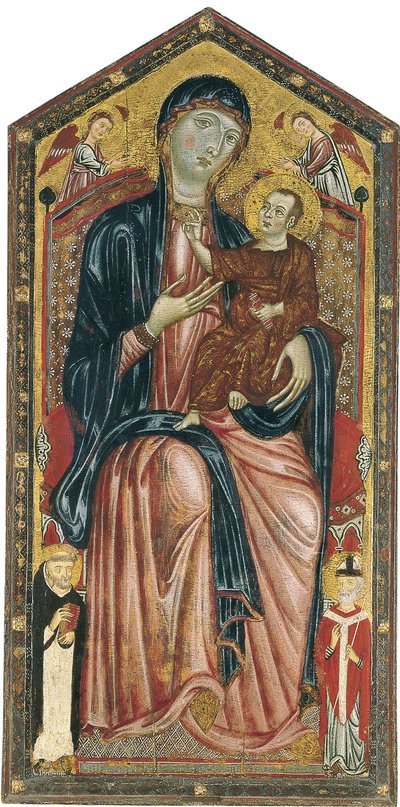 La Vergine e il Bambino in trono con i Santi Domenico, Martino e due Angeli da Master of the Magdalen