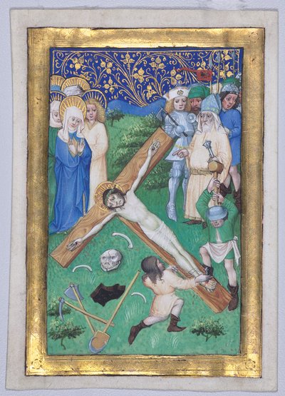 Foglio da un Libro delle Ore: Cristo Inchiodato alla Croce da Master of the Maximilian Schoolbooks
