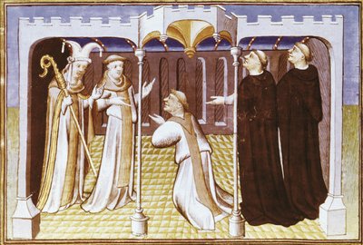 Fratello Ricoldo da Monte di Croce davanti ai Nestoriani da Master of the Mazarine