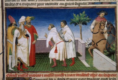 Matteo e Niccolò Polo chiedono congedo a Qubilai Khan da Master of the Mazarine