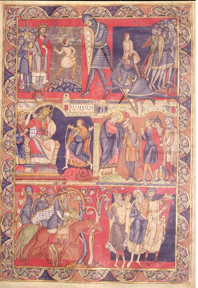 Scene dalle Vite di Samuele, Saul e Davide, dalla Bibbia di Winchester da Master of the Morgan Leaf