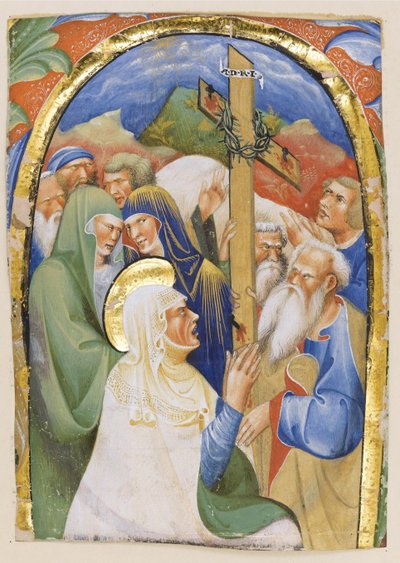 Il ritrovamento della Santa Croce. Da un manoscritto Graduale, c.1420 da Master of the Murano Gradual