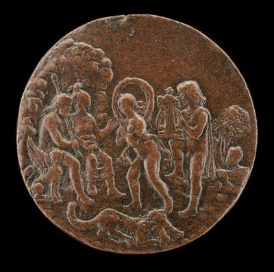Orfeo ed Euridice davanti a Plutone e Proserpina, quarto quarto del XV secolo da Master of the Orpheus Legend