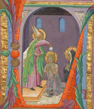 Iniziale L: Il battesimo di Sant