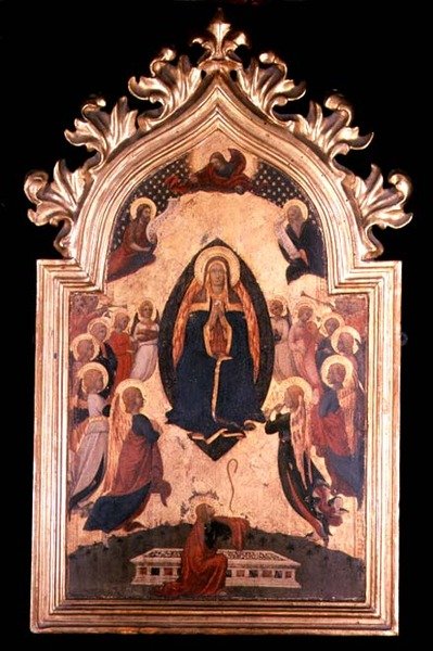 Madonna in una mandorla con angeli musicanti da Master of the Osservanza