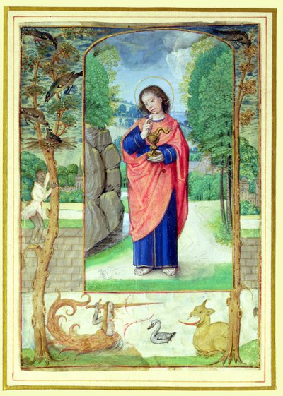 San Giovanni Evangelista, da un libro delle Ore da Master of the Prayerbook