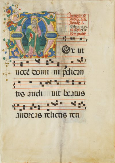 Foglio di manoscritto con la festa di Sant