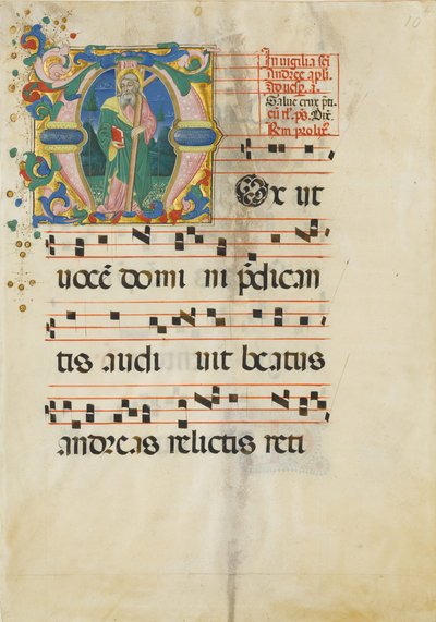 Foglio di manoscritto con la festa di Sant