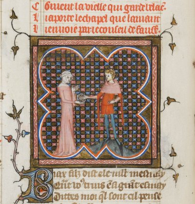 Miniatura da un manoscritto del Roman de la Rose di Guillaume de Lorris e Jean de Meun, 1353 da Master of the Rose novels