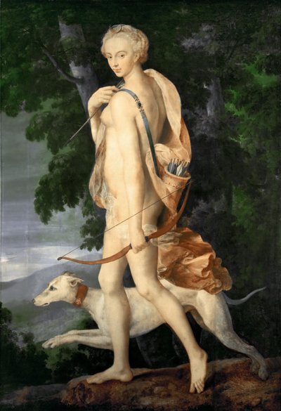 Diana la cacciatrice da Master of the School of Fontainebleau