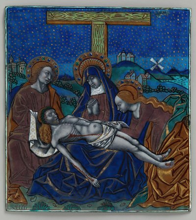 Pannello del trittico con Pietà, francese da Master of the Triptych of Louis