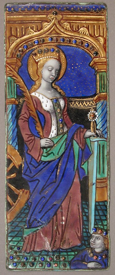 Pannello del trittico con Santa Caterina da Master of the Triptych of Louis