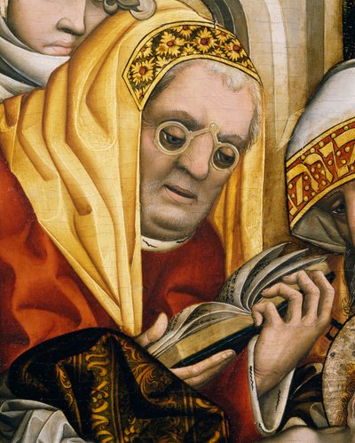 Sacerdote con occhiali, (dettaglio) da Circoncisione di Cristo da Master of the Tucher Altarpiece