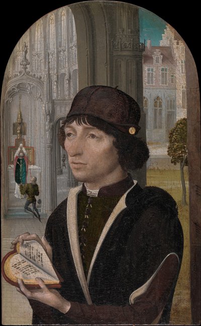 Giovane uomo con un libro, ca. 1480 da Master of the View of Sainte