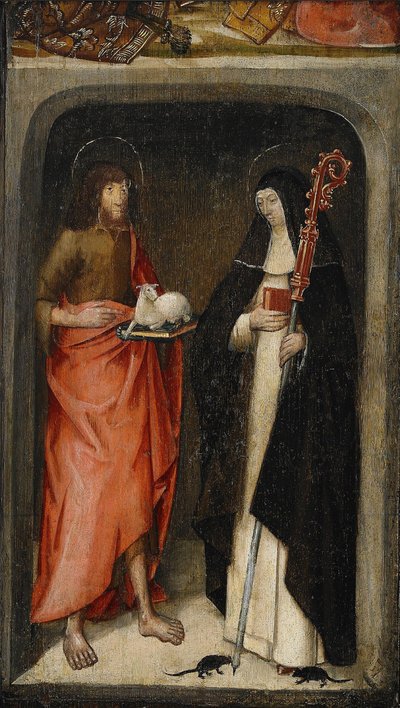 San Giovanni Battista e Santa Gertrude di Nivelles, 1480 da Master of the View of St. Gudule
