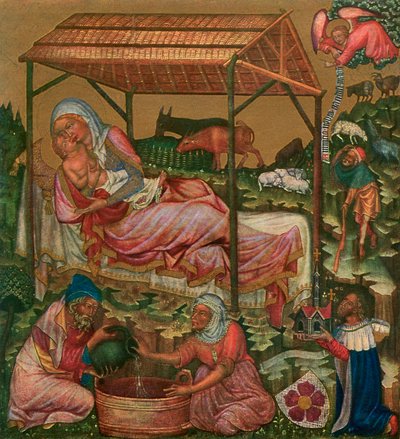 Nascita di Cristo, c1350 1955 da Master of the Vyssi Brod Altar