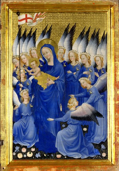 Vergine e Bambino con angeli (Pannello interno destro del Dittico di Wilton) da Master of the Wilton Diptych