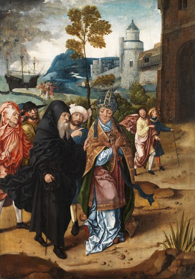 Vescovo e un santo eremita da Master of the von Groote Adoration