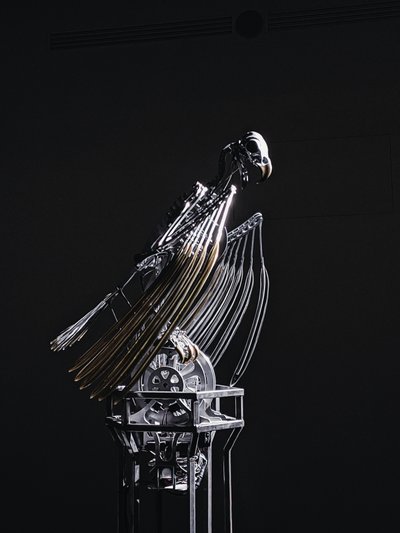 The Nerve Rack, 2019 (Acetale, Acrilico, Alluminio, Ottone, Circuiti elettrici, Vernice, PVC, Resina, Servomotori, Acciaio) da Mat Collishaw