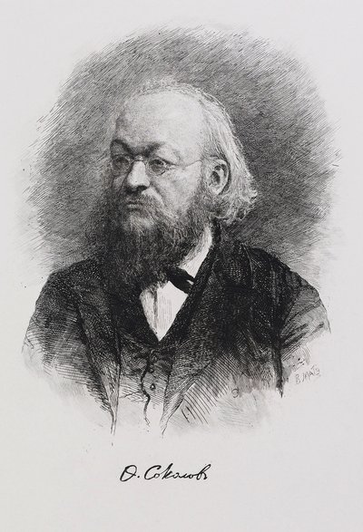 Ritratto dello storico Fyodor Fyodorovich Sokolov 1841-1909 da Mate