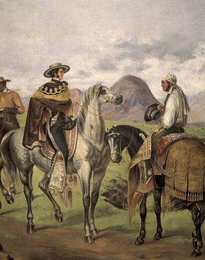 Charros (cavalieri messicani) vestiti con abiti eleganti da Mateo Saldana