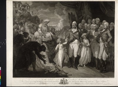 Marchese Cornwallis con i due principi indiani da Mather Brown
