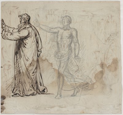 Tre figure (verso) da Mather Brown