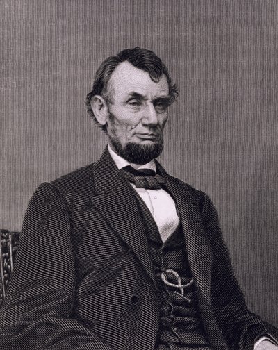 Abraham Lincoln, inciso da una fotografia di William G. Jackman da Mathew (after) Brady