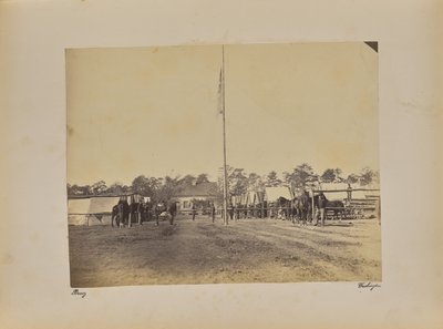 Fort Brady 1° Artiglieria del Connecticut. Costruzione di quartieri invernali da Mathew B. Brady