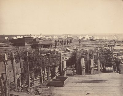 Fortificazioni, Manassas, occupate dal 13° Mass. da Mathew Brady