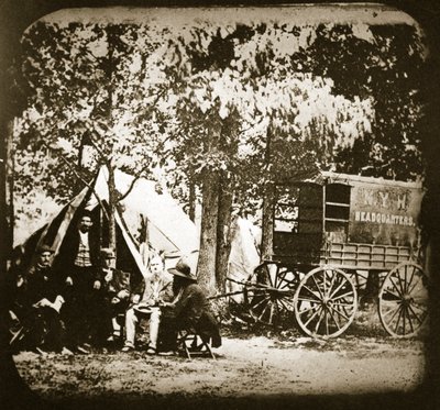 Quartier generale del New York Herald sul campo a Culpeper Court House, 1863 da Mathew B. Brady