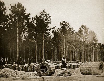 Costruzione di Gabbioni davanti a Petersburg, 1861-65 da Mathew B. Brady