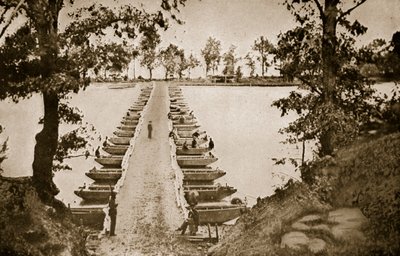 Ponte di barche a Deep Bottom sul James, 1861-65 da Mathew B. Brady