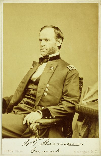 Ritratto fotografico di William Tecumseh Sherman da Mathew B. Brady