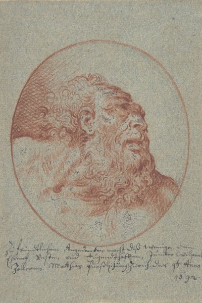 Testa di un uomo barbuto che guarda a destra da Mathias Fussli