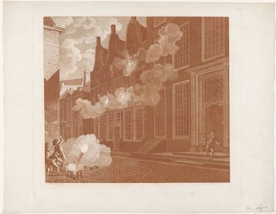 Bombardamento della casa di Lucas van Steveninck, 1787 da Mathias de Sallieth
