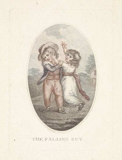 Bambino e bambina che si stuzzicano da Mathias de Sallieth