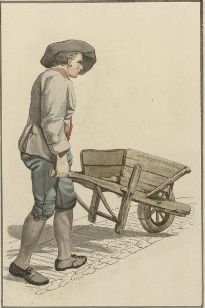 Uomo con carriola da Mathias de Sallieth
