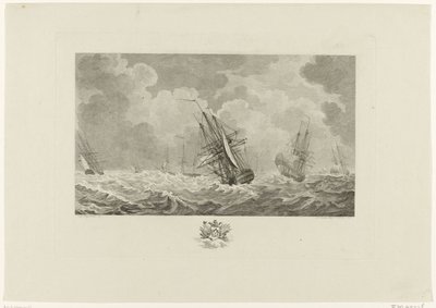Flotta olandese nella tempesta, 1784 da Mathias de Sallieth