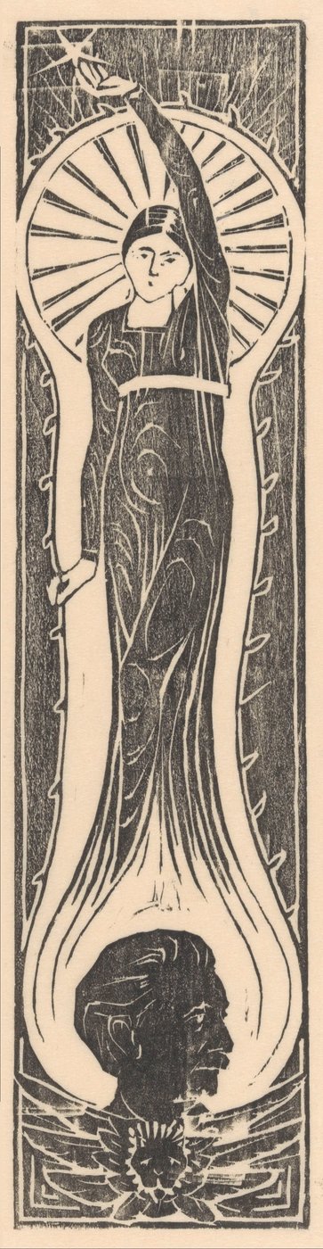 Figura allegorica con ritratto di Multatuli da Mathieu Lauweriks