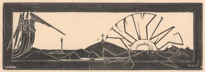 Figure alate in paesaggio collinare da Mathieu Lauweriks