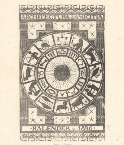 Copertina del calendario 1896 da Mathieu Lauweriks