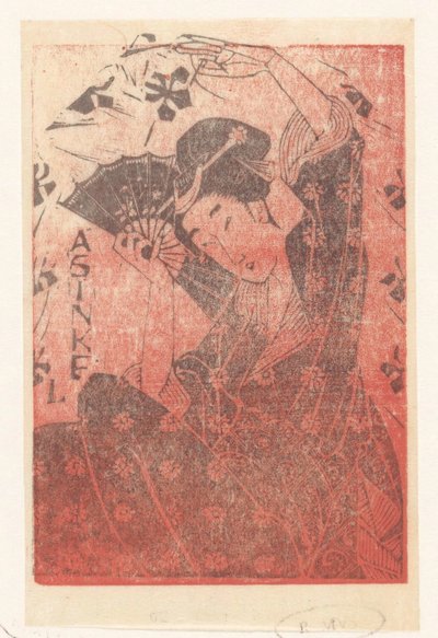 Cartolina pubblicitaria di A. Sinkel con donna giapponese da Mathieu Lauweriks