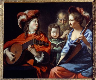 Il concerto Un gruppo di musicisti di musica barocca da Mathieu Le Nain
