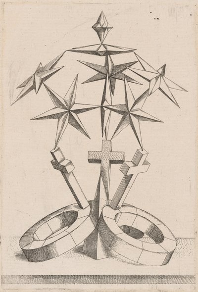 Una prospettiva di sette stelle bilanciate su tre croci da Mathis Zündt, after Hans Lencker