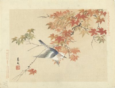 Uccello che vola vicino a rami autunnali da Matsumura Keibun