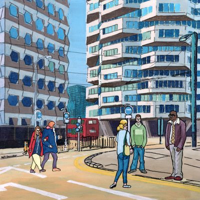 East Croydon, 2016 (tecnica mista su pannello) da Matt Bannister