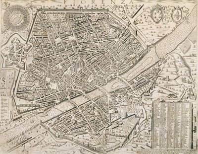 Mappa di Firenze, 1595 da Matteo Florimi